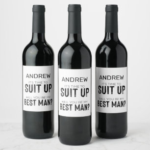 Suit Up Groomsman Best Man Wedding Party Asking Wijn Etiket