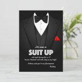 Suit Up Groomsman Request Kaart (Staand voorkant)