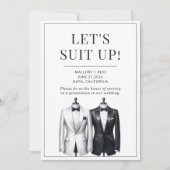 Suit Up Groomsman Usher Beste Man Tuxedo Uitnodigi Kaart (Voorkant)
