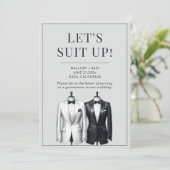 Suit Up Groomsman Usher Beste Man Tuxedo Uitnodigi Kaart (Staand voorkant)