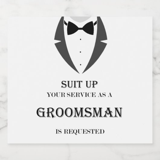 Suit up, jij wordt mijn groomsman bierlabel bier etiket (Enkel label)