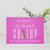 Suit-up Serez-vous mon groomsman Invitation (Debout devant)