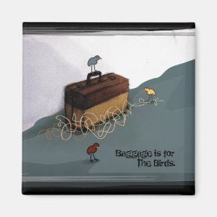Suitcase Birds Magnet Magneet