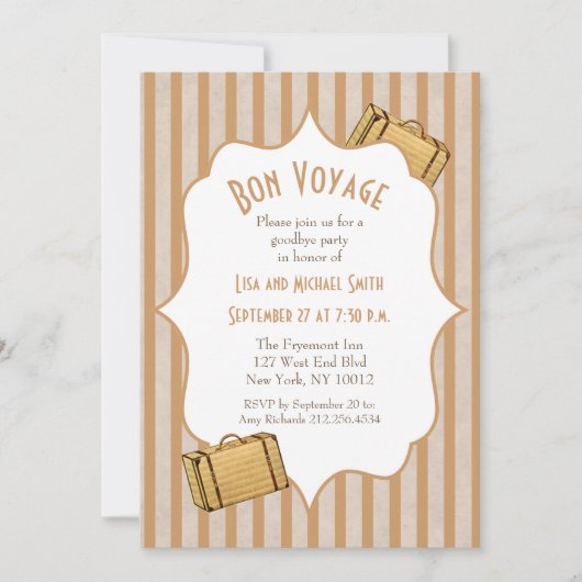  Suitcase Bon Voyage Goodbye Party Kaart (Voorkant)
