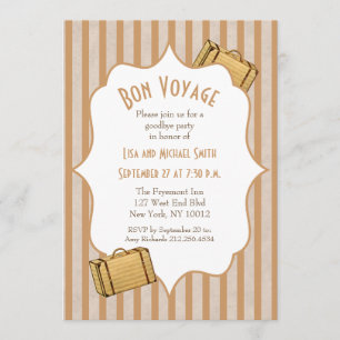 Suitcase Bon Voyage Goodbye Party Kaart