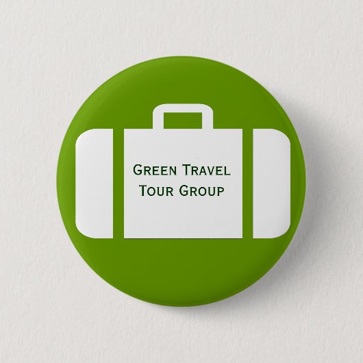 Suitcase op een groepsreislabel ronde button 5,7 cm (Voorkant)