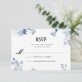 Suite de Faire-part de mariage Blue Watercolor (Debout devant)