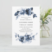 Suite de Faire-part de mariage Blue Watercolor (Debout devant)