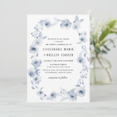 Suite de Faire-part de mariage Blue Watercolor (Debout devant)