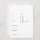 Suite de faire-part de mariage botanique minimal. (Devant)