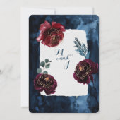 Suite de Faire-part de mariage Navy Burgundy Peony (Dos)