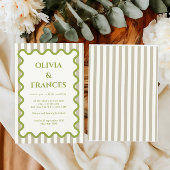 Suite de mariage fantaisiste, invitation ondulée