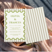 Suite de mariage fantaisiste, invitation ondulée
