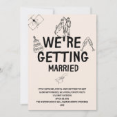 Suite faire-part de mariage | Illustré à main (Devant)