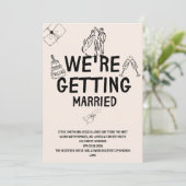 Suite faire-part de mariage | Illustré à main (Debout devant)