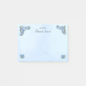 Suite Mariage Blue Peony Post-It Notes (Devant)