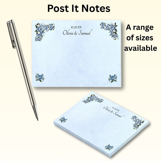 Suite Mariage Blue Peony Post-It Notes