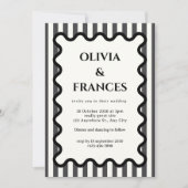 Suite Mariage Whimsical noir, Invitation Wavy (Devant)