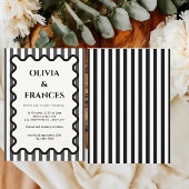 Suite Mariage Whimsical noir, Invitation Wavy
