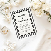 Suite Mariage Whimsical noir, Invitation Wavy