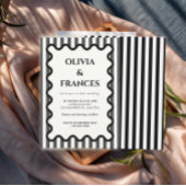 Suite Mariage Whimsical noir, Invitation Wavy