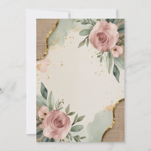 Suite Rustique Floral Faire-part de mariage Dusty (Dos)