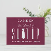 Suitup word jij mijn beste uitnodiging? kaart (Staand voorkant)