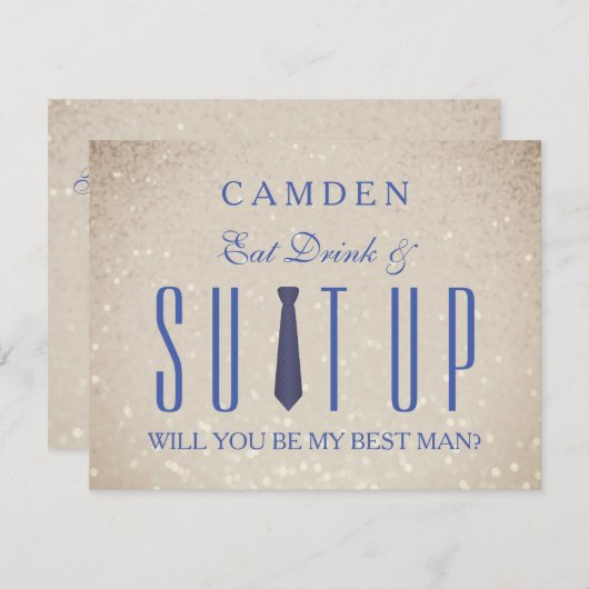 Suitup wordt mijn beste Glitter Kaart (Voorkant / Achterkant)