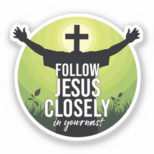 Suivez Jésus Sticker de pare-chocs étroitement (Recto)