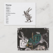 suivez le carte de visite blanc de lapin (Devant / Derrière)