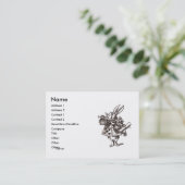 suivez le carte de visite blanc de lapin (Debout devant)