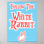 Suivez le lapin blanc, affiche de typographie, (Devant)