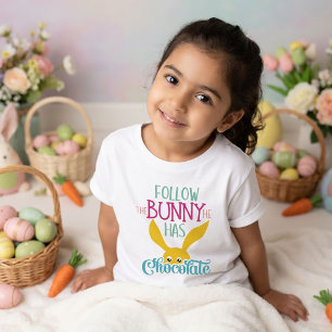 Suivez le T-shirt de Pâques Bunny pour les enfants