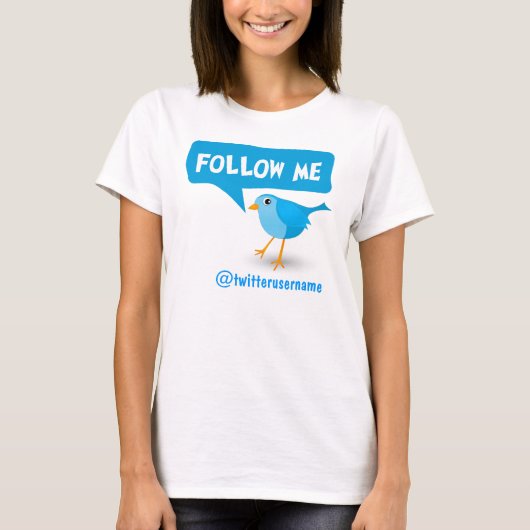 Suivez-moi Twitter Blue Bird Womens T-Shirts (Devant)