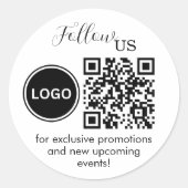Suivez-nous avec le code QR Emballage Sticker Rond (Devant)