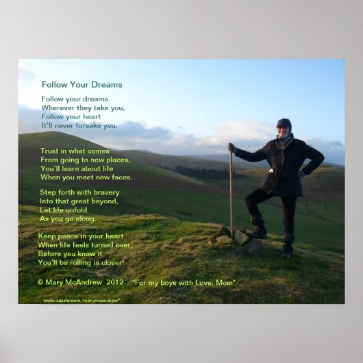 Suivez votre affiche inspirante de vos rêves (Devant)