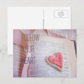 Suivez votre carte postale Coeur (Devant / Derrière)