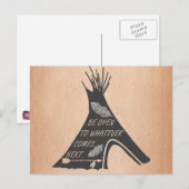 Suivez votre carte postale de TeePee de Natif (Devant / Derrière)