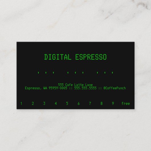 Suivi de récompenses de fidélité pour café minimal (Devant)