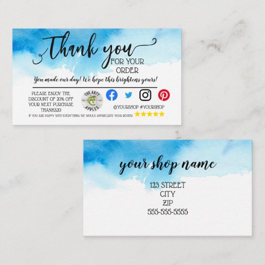 Suivi des commandes de carte d'insertion du Merci  (Devant / Derrière)