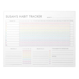 Suivi mensuel des habitudes - Bloc-notes minimalis