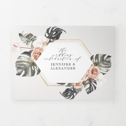 Sujet Chic Beach Wedding Tri-Fold (Page de couverture)