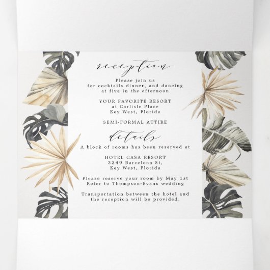 Sujet Chic Beach Wedding Tri-Fold (Intérieur au milieu)