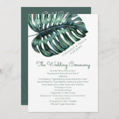 Sujet Monstera Leaf Beach Island Wedding Programme (Devant / Derrière)
