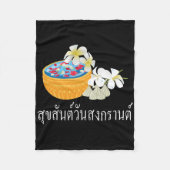 Suk San Wan Songkran Happy Thai New Year Fleece Deken (Voorkant)