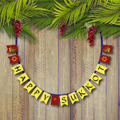 Sukah Decoration Happy Sukkot Banner met Lulav