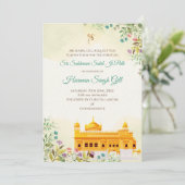 Sukhmani sahib ji path digital invitation kaart (Staand voorkant)
