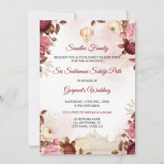 Sukhmani Sahib Paath Invitation Kaart, Akhnda Path Kaart