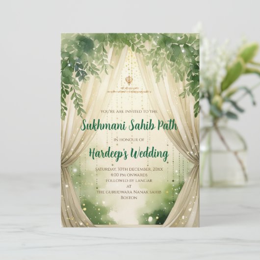 Sukhmani Sahib Path invitation & Akhand Path numér (Debout devant)