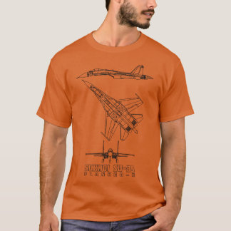 Sukhoi Su35 Russische straaljager vliegtuig blauwd T-shirt